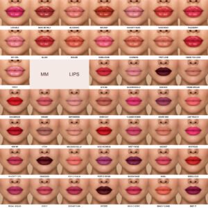 Mooiste Meisie lip matte and lip gloss shades on professional lip models